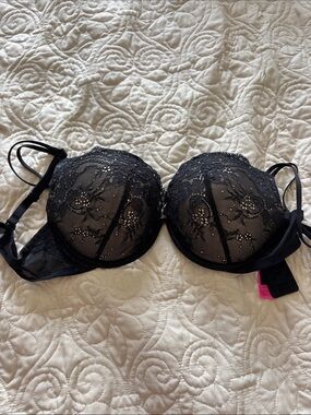 La SENZA Black Floral Lace Push-Up Bra